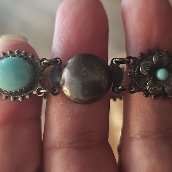 Fred Harvey Era 1940s Link Turquoise Bracelet - Picture 5 of 8